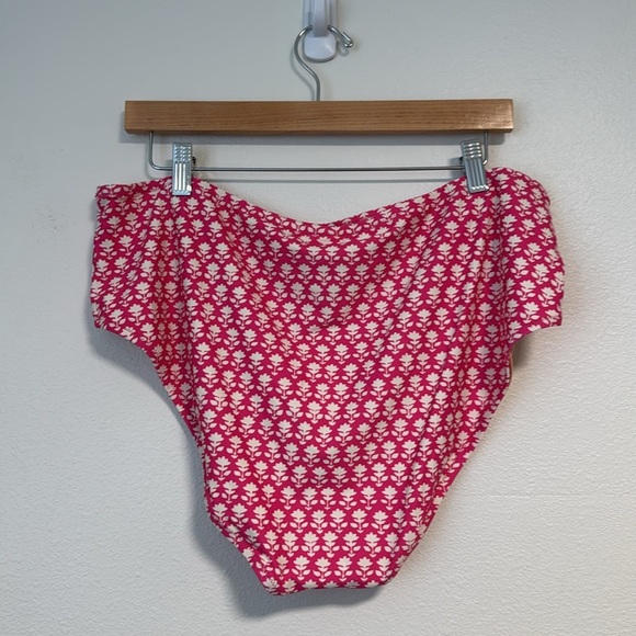 J. Crew High-rise full-coverage bikini bottom in pink stamp floral - Picture 6 of 8